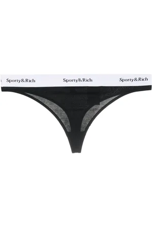 Sporty & Rich Serif logo-print thong