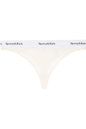 Sporty & Rich Serif Logo branded-waistband thong