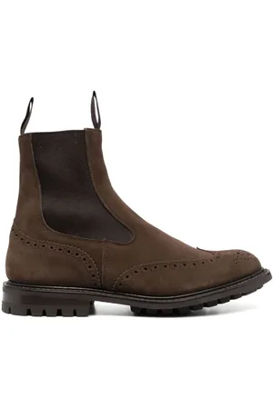 TRICKERS Flint brogue-detail suede boots