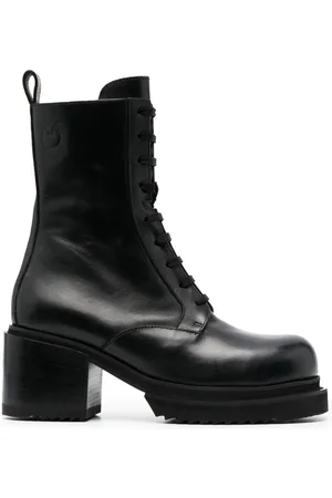 Pinko 70mm leather combat boots