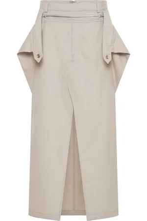 DION LEE Zip-detail wool midi skirt