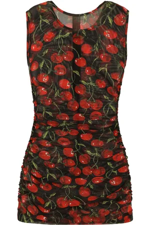 Dolce & Gabbana Semi-sheer cherry-print tank top