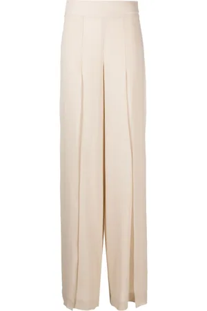 AKRIS Side-slit layered silk trousers