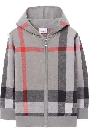 Burberry Check-print wool hoodie