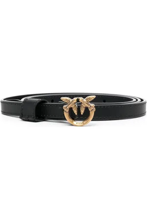 Pinko Love Birds pebbled leather belt