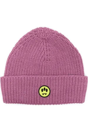BARROW Logo-patch knitted beanie