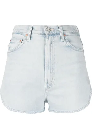 Mother The Tippy Top Frisky Zip Matinee high-waist denim shorts