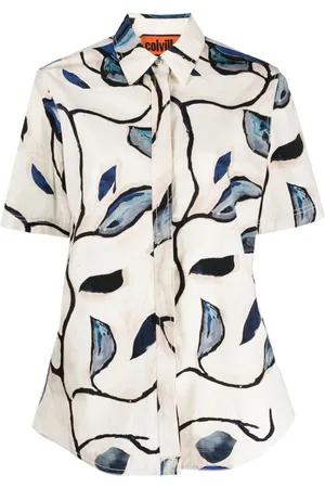 Colville Library leaf-print shirt