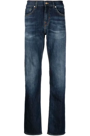 7 for all Mankind Stonewashed straight-leg jeans