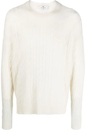 Etro Pegaso-motif cable-knit jumper