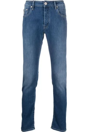 MOORER Mid-rise tapered-leg jeans