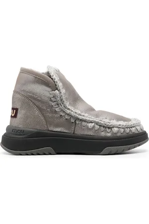 Mou Crochet stitch-trim sneaker boots