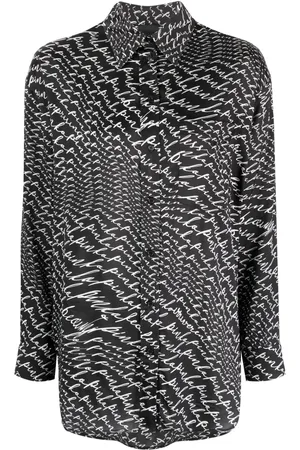 Pinko Logo-print spread-collar shirt
