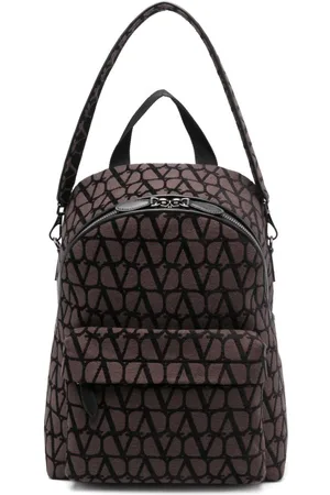 VALENTINO GARAVANI Toile Iconographe leather-trim backpack