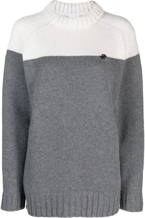 Patou Merino-blend colour-block jumper