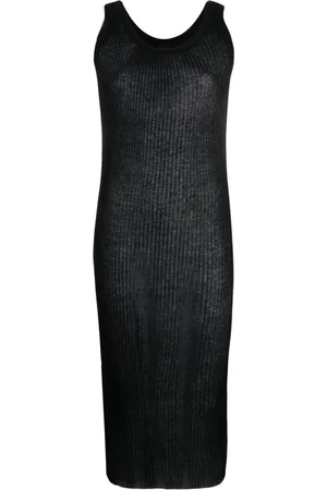 Pinko Ribbed-knit sleeveless midi dress