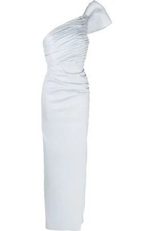 RACHEL GILBERT Olive bow-detailing ruched dress