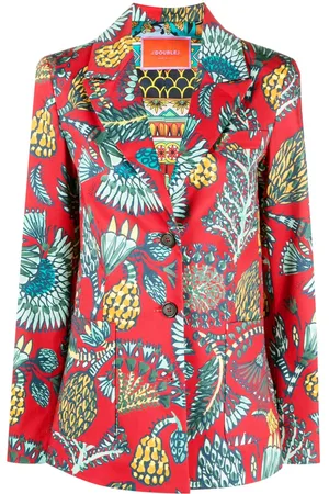 La DoubleJ 24/7 floral-print single-breasted blazer
