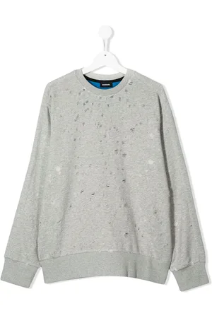Diesel TEEN distressed crew neck sweatshirt