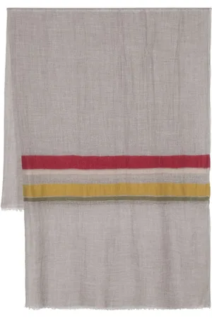 Frenckenberger Striped mélange cashmere scarf