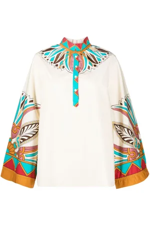 La DoubleJ Placée placed-print blouse