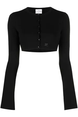 Courrèges Cropped fine-knit cardigan