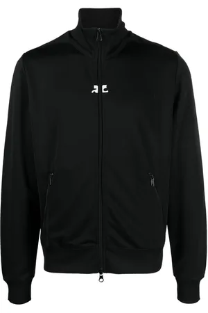 Courrèges Logo-patch zip-up sweatshirt