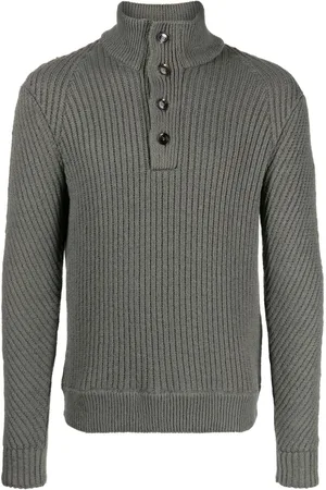 BRIONI Chunky-ribbed cotton jumper