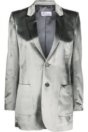 RED Valentino Velvet-effect single-breasted blazer