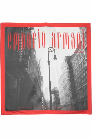 Emporio Armani Photograph-print silk scarf