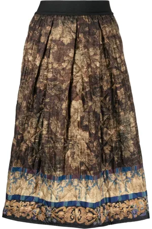 PIERRE-LOUIS MASCIA Mix-print pleated midi skirt