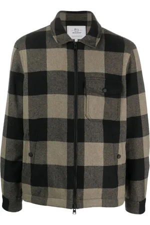 Woolrich Checked wool-blend shirt jacket