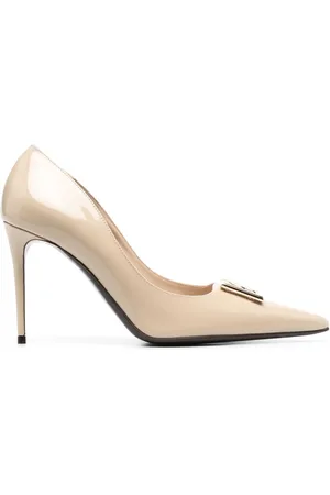 Dolce & Gabbana 95mm logo-plaque leather pumps