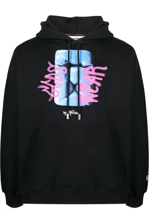 GCDS Graphic-print cotton hoodie