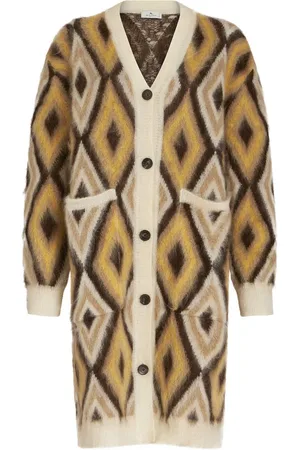Etro Diamond-print brushed-effect cardi-coat