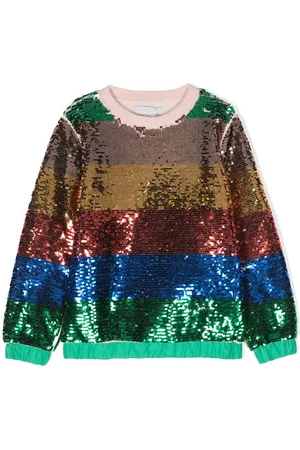 Stella McCartney Sequin-embellished striped sweatshirt