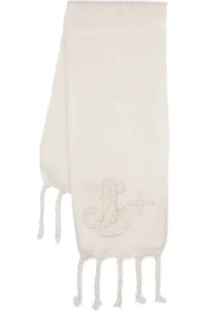 Jil Sander Logo-embroidered mohair-wool scarf