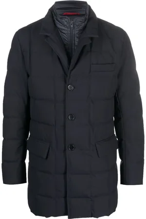 FAY Notched-collar quilted down jacket