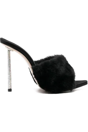 LE SILLA Bella 105mm faux-fur sandals