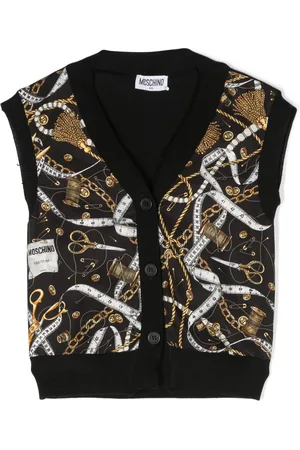 Moschino Graphic-print sleeveless wool cardigan
