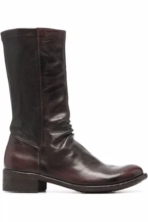 Officine creative Ruched-detailing zip-up leather boots