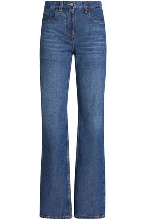 Etro Floral-embroidered high-waist jeans