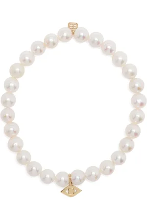 Sydney Evan 14kt yellow gold Evil Eye pearl bracelet