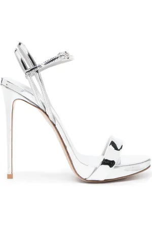 LE SILLA Gwen 132mm metallic-effect sandals