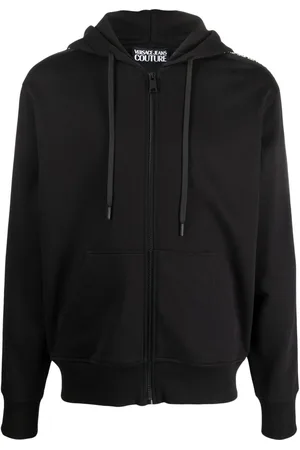 VERSACE Logo-tape hooded jacket