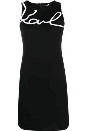 Karl Lagerfeld Logo-print sleeveless cotton dress