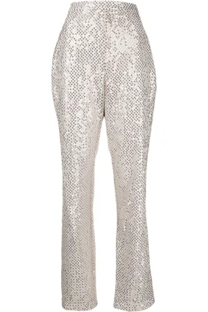 Saiid Kobeisy Sequin-embellished straight-leg trousers