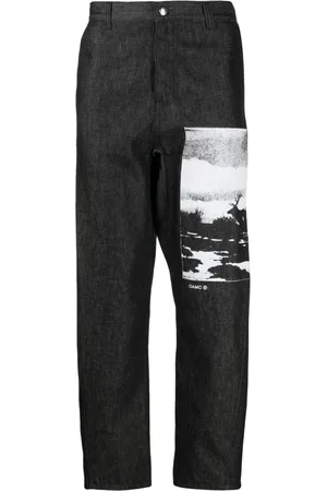 OAMC Graphic-print organic-cotton trousers
