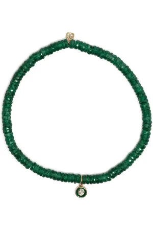 Sydney Evan 14kt yellow gold aventurine beaded bracelet