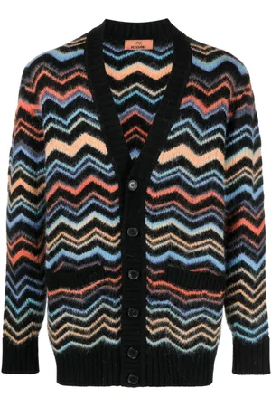 Missoni Zigzag-woven ribbed cardigan